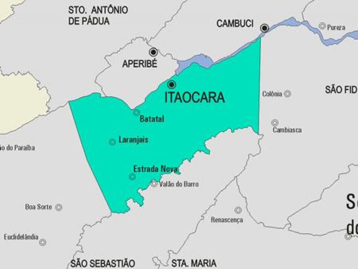 Kort af Itaocara sveitarfélag