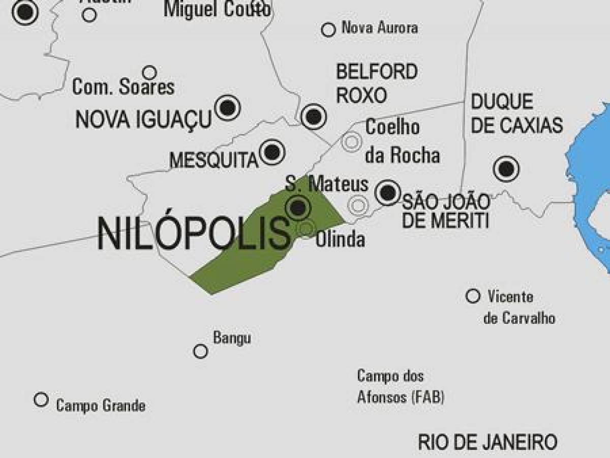 Kort af Nilópolis sveitarfélag