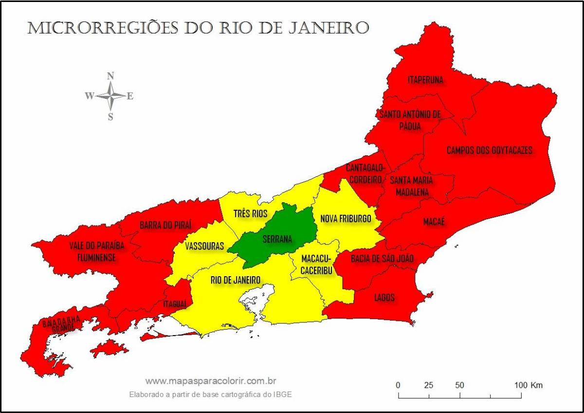 Kort af ör-svæði Rio de Janeiro