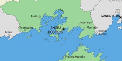 Kort af Angra dos Reis sveitarfélag