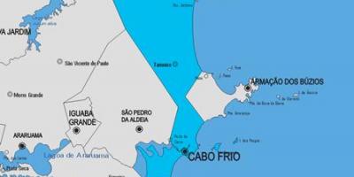 Kort af Cabo Frio sveitarfélag