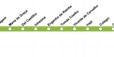 Kort af Rio de Janeiro metro - Lína 2 (grænn)