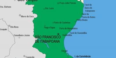 Kort af Sao Fidélis sveitarfélag