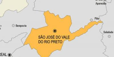 Kort af Sao José gera Vale gera Rio Reis sveitarfélag