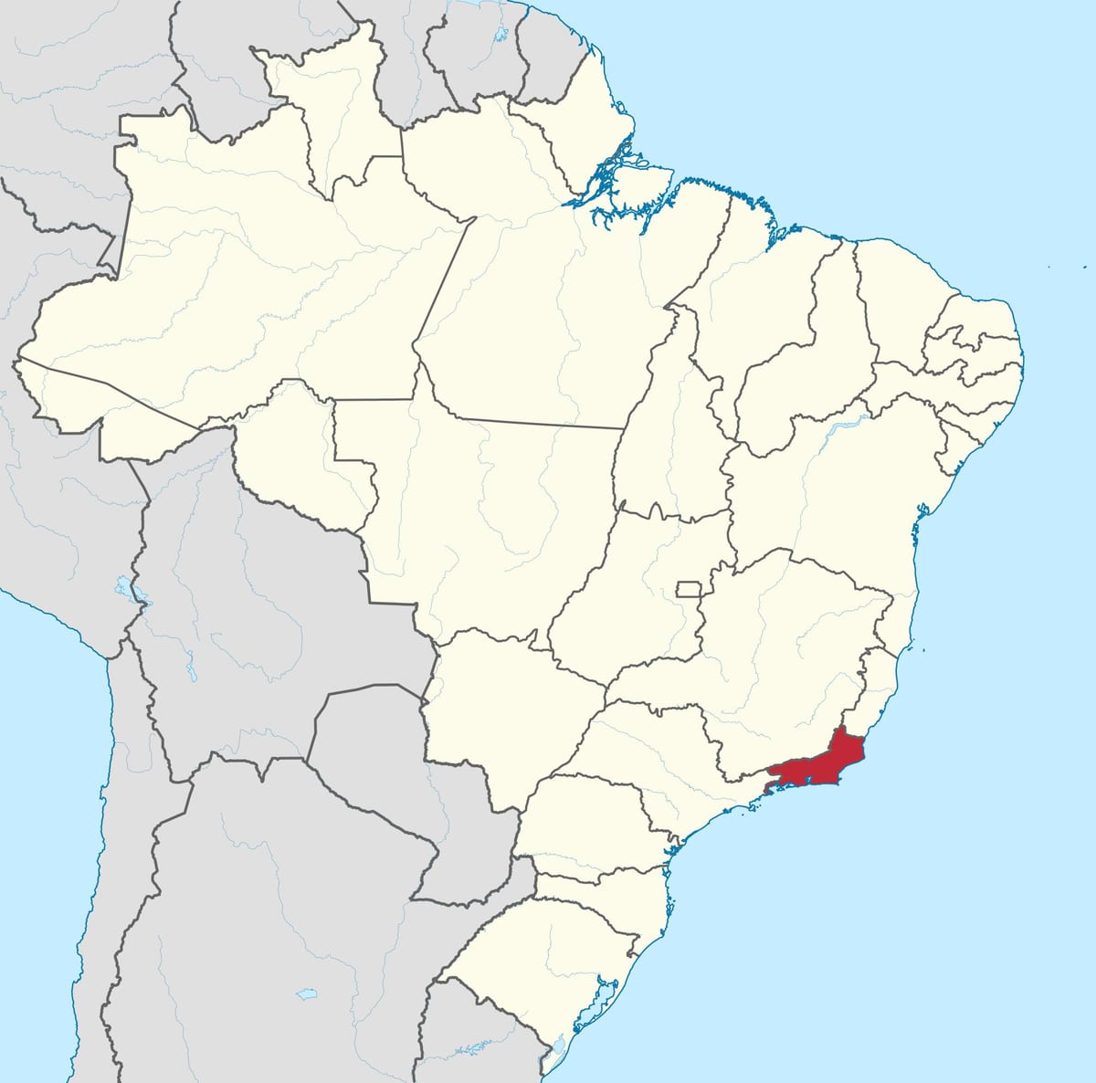 Kort af Stöðu Rio de Janeiro