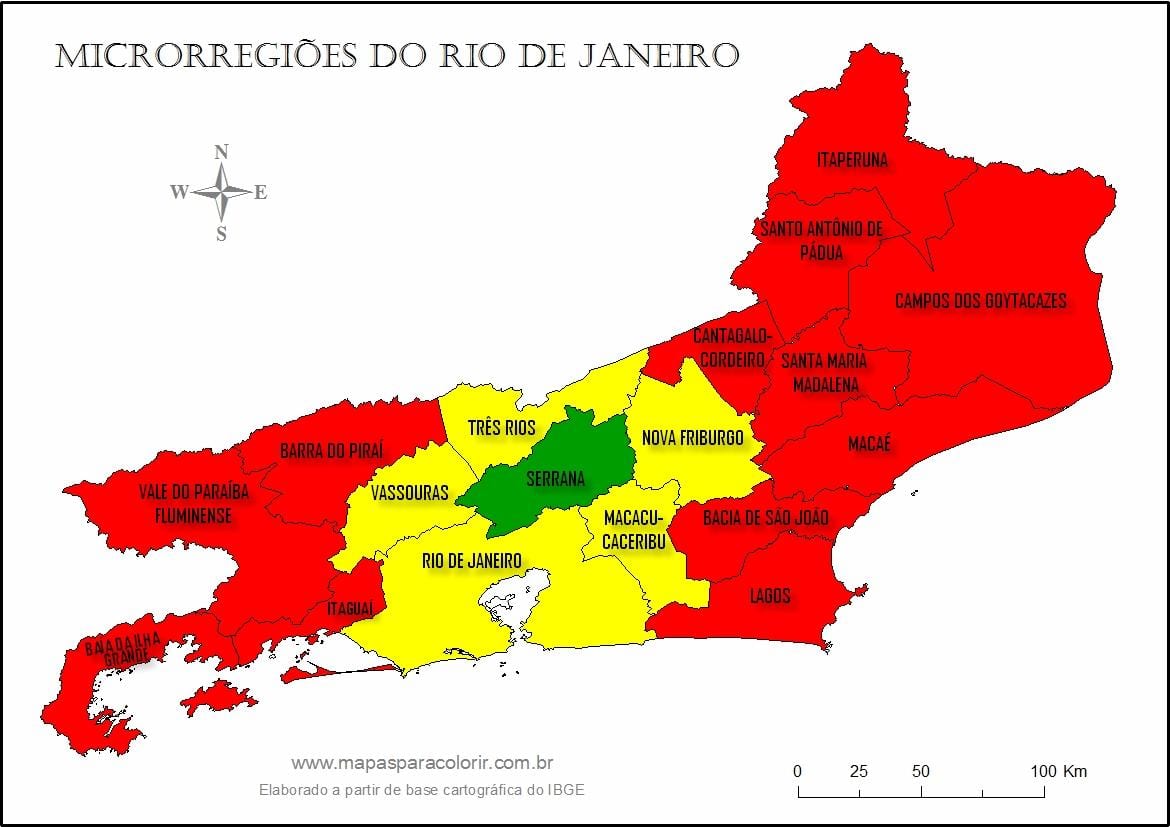 Kort af ör-svæði Rio de Janeiro