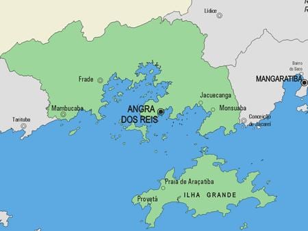 Kort af Angra dos Reis sveitarfélag