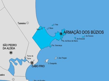 Kort af Armação dos Búzios sveitarfélag