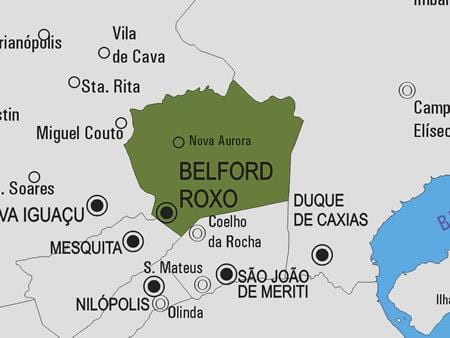Kort af Belford Roxo sveitarfélag