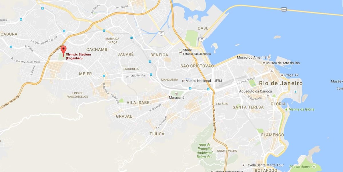 Kort af Engenhão