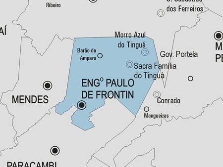 Kort af Engenheiro Paulo de Frontin sveitarfélag