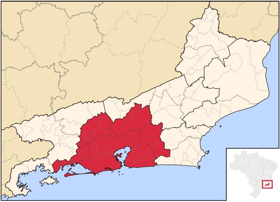 Kort af Föstu gera Rio de Janeiro