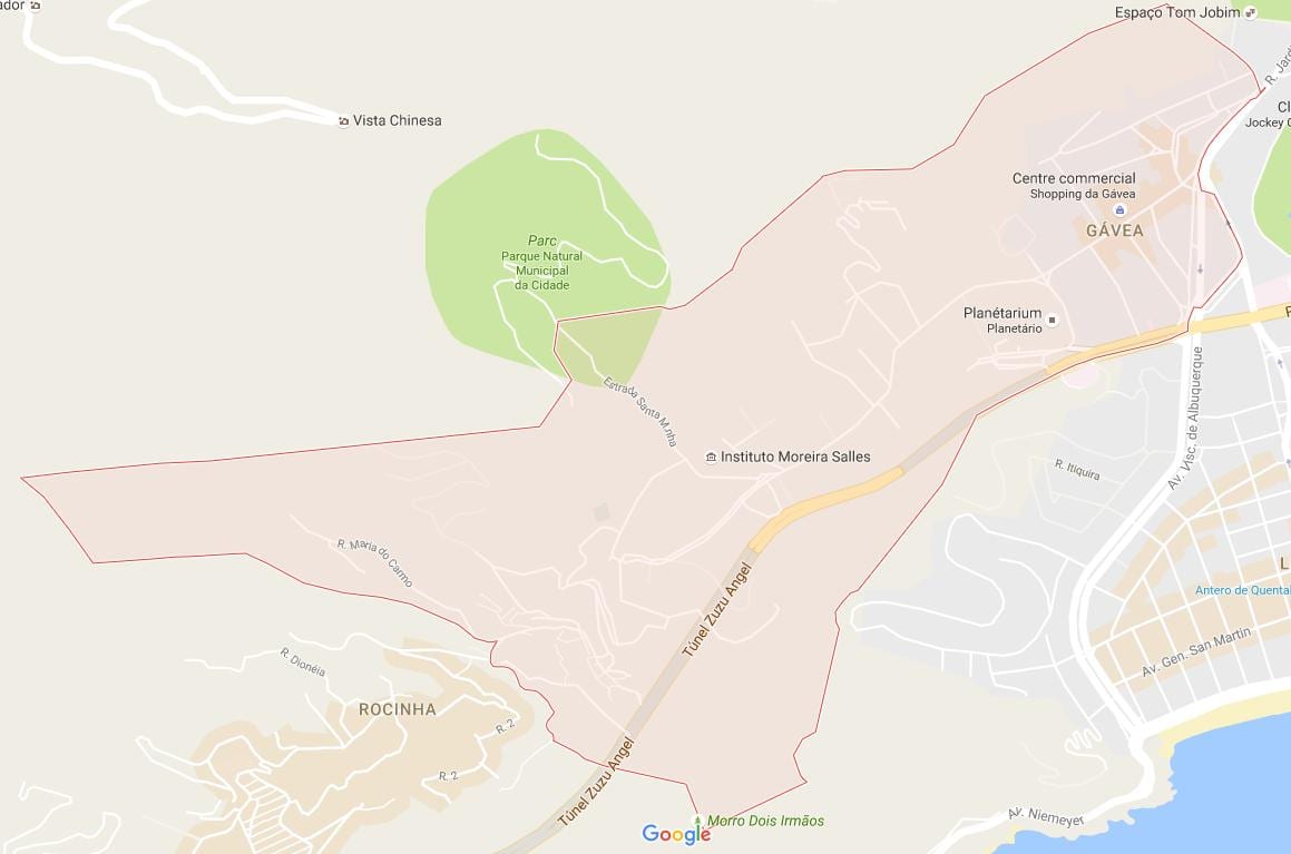 Kort af Gávea