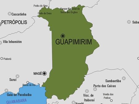 Kort af Guapimirim sveitarfélag