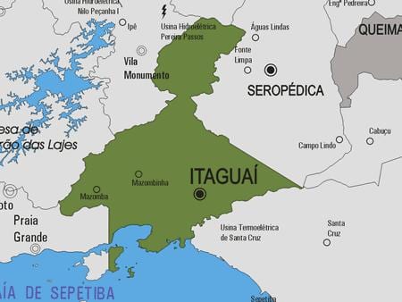Kort af Itaguaí sveitarfélag