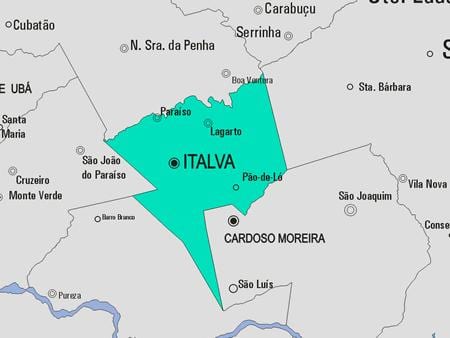 Kort af Italva sveitarfélag