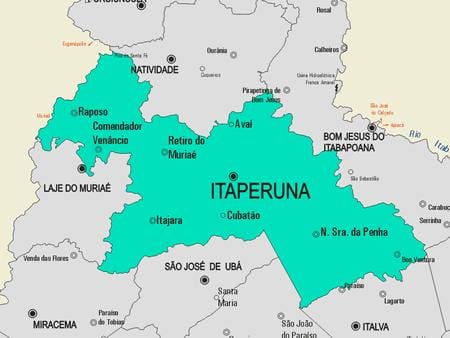 Kort af Itaperuna sveitarfélag