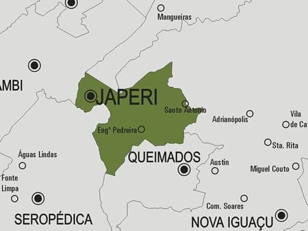 Kort af Japeri sveitarfélag