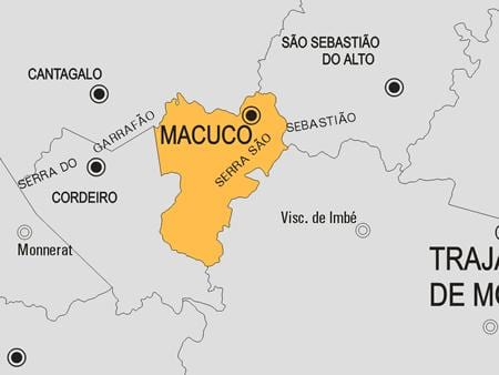 Kort af Macuco sveitarfélag