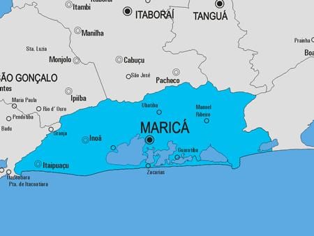 Kort af Maricá sveitarfélag