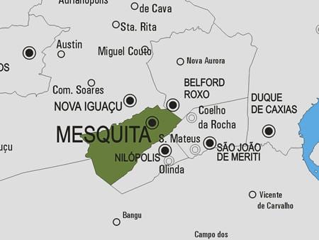 Kort af Mesquita sveitarfélag