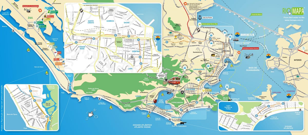 Kort af minnisvarða Rio de Janeiro