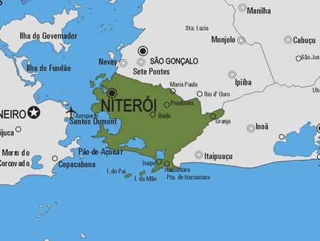 Kort af Niterói sveitarfélag