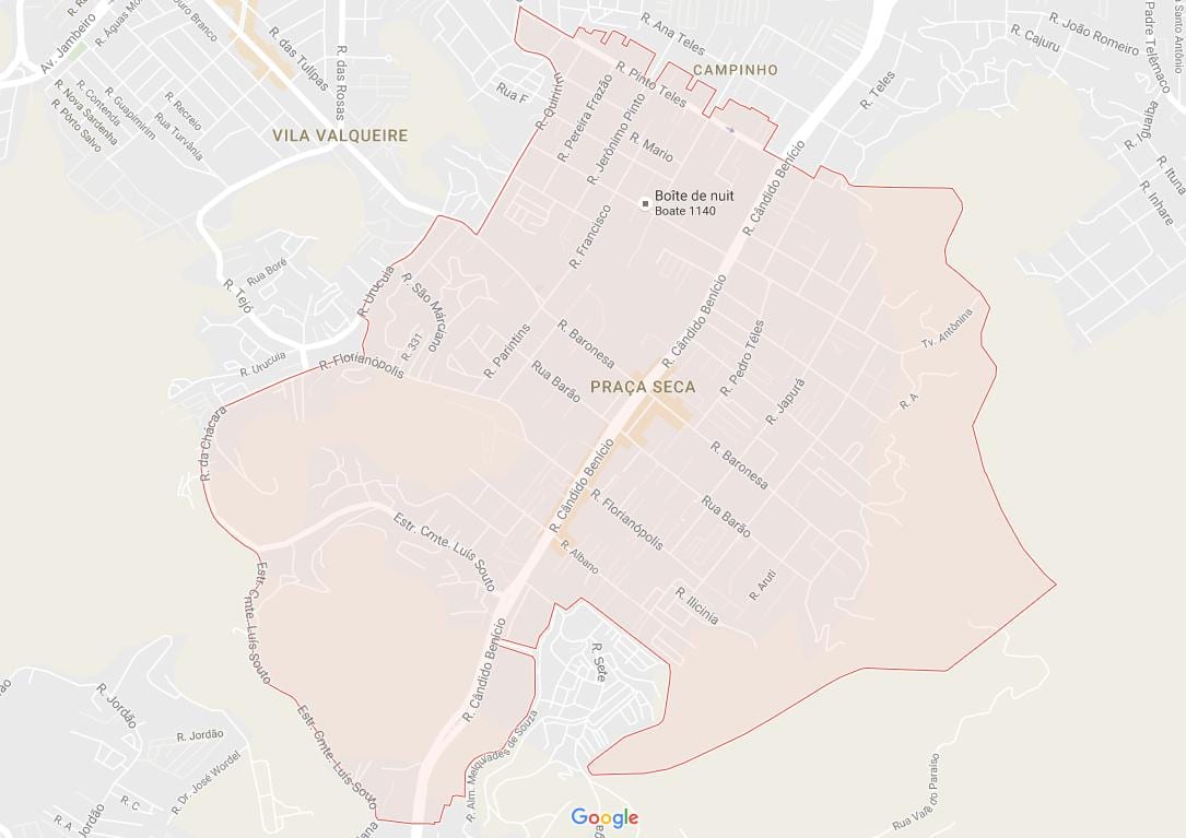 Kort af Praça Seca