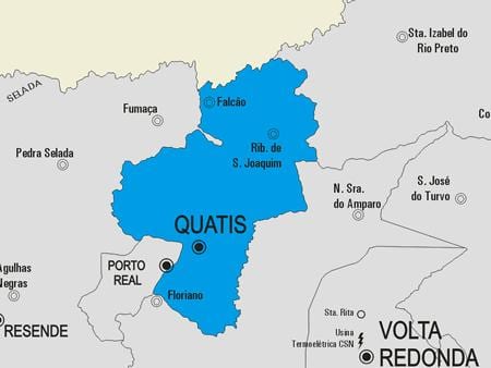 Kort af Quatis sveitarfélag