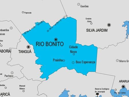 Kort af Rio das Flores sveitarfélag