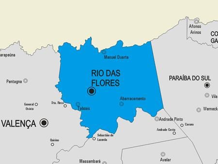Kort af Rio das Ostras sveitarfélag