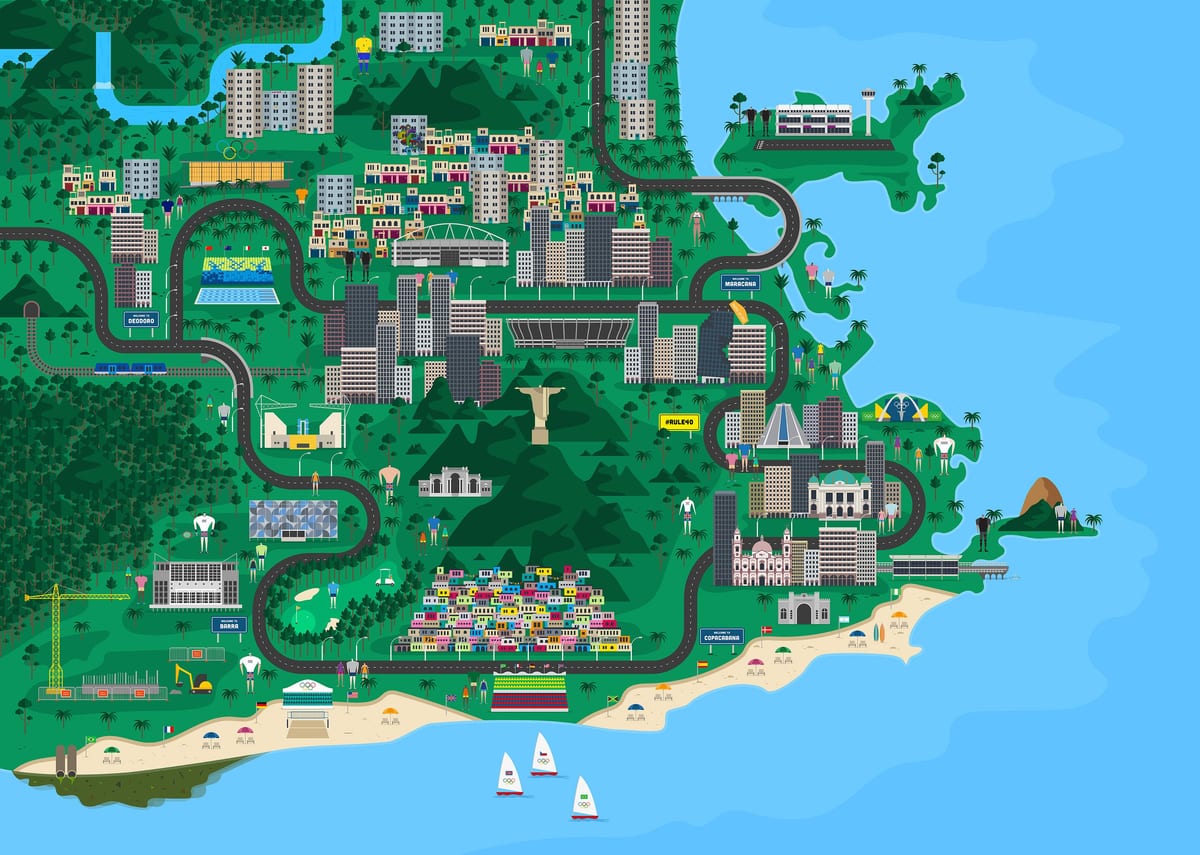 Kort af Rio de Janeiro hönnun