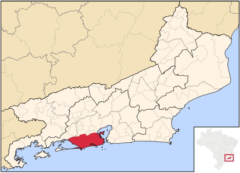 Kort af Rio de Janeiro