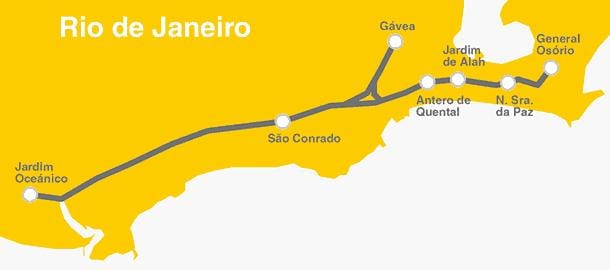 Kort af Rio de Janeiro metro - Lína 4