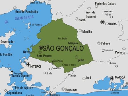 Kort af Sao Gonçalo sveitarfélag