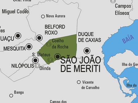 Kort af Sao Joao de Meriti sveitarfélag