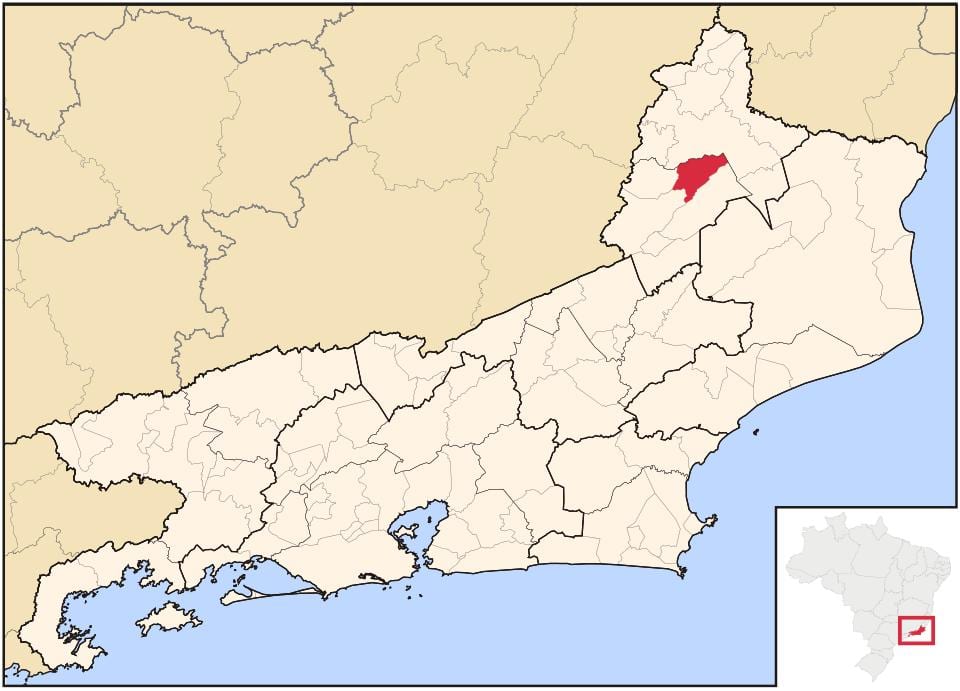 Kort af Sao José de Ubá