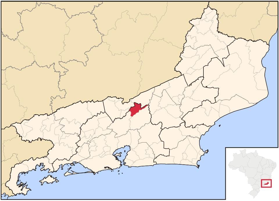 Kort af Sao José gera Vale gera Rio Reis