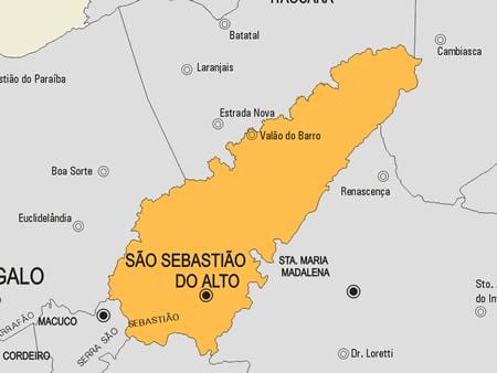 Kort af Sao Sebastião gera Alto sveitarfélag