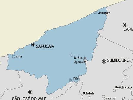 Kort af Sapucaia sveitarfélag