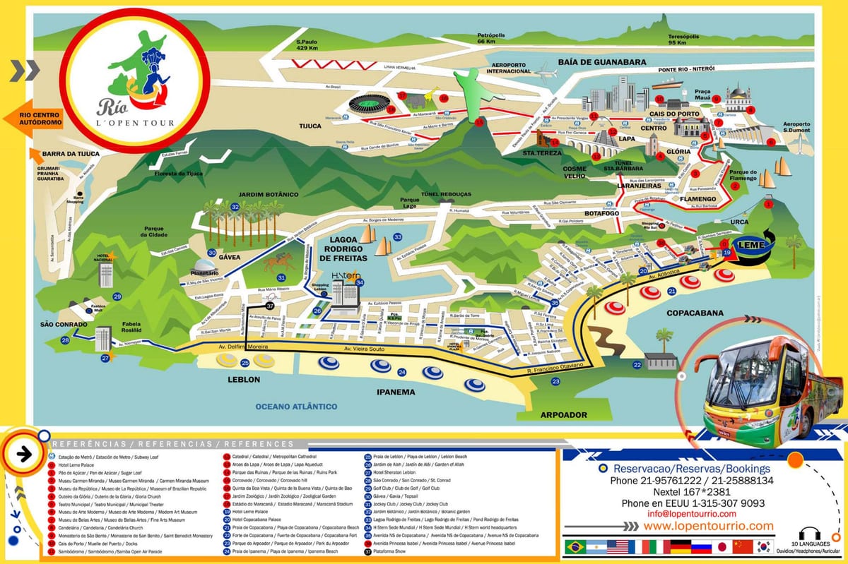 Kort af Skoðunarferðir strætó Rio de Janeiro
