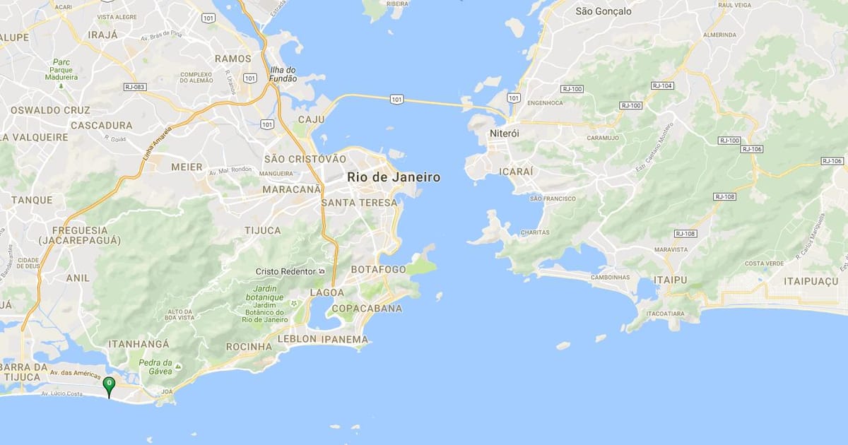 Kort af ströndinni Barra da Tijuca