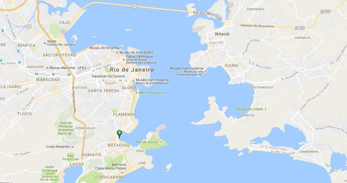 Kort af ströndinni Botafogo
