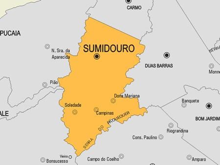 Kort af Sumidouro sveitarfélag