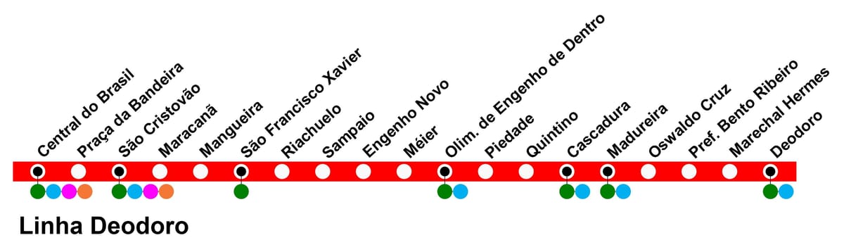 Kort af SuperVia - Línu Deodoro