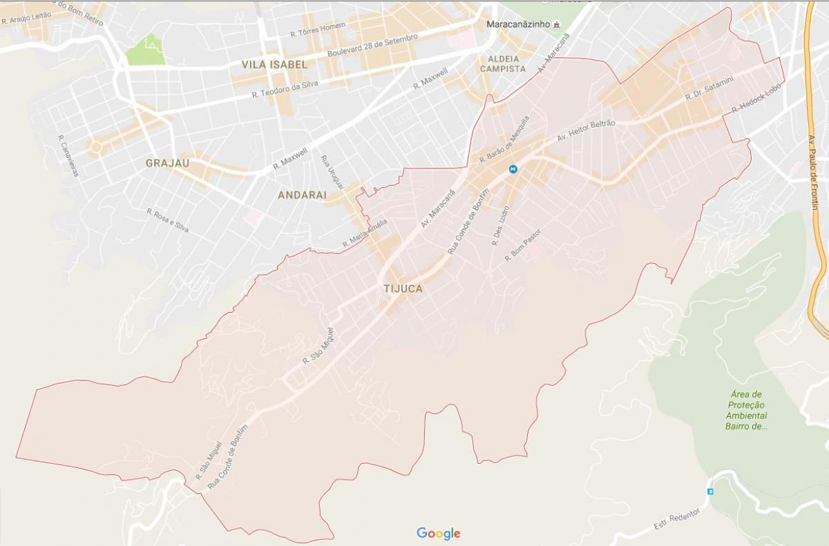 Kort af Tijuca