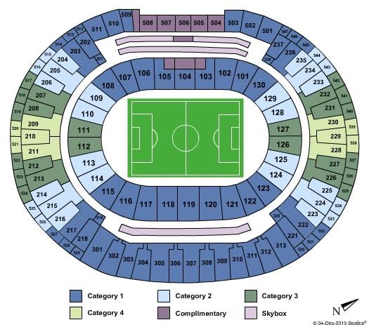 Kort af völlinn Maracanã sièges