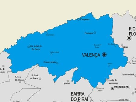 Kort af Valença sveitarfélag