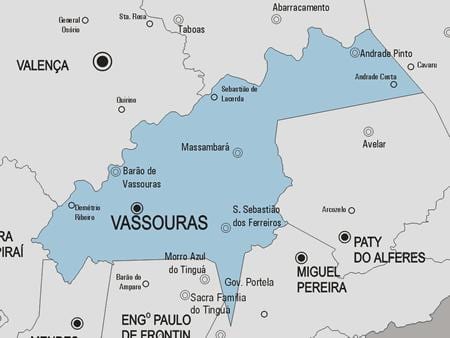 Kort af Varre-P sveitarfélag