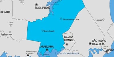 Kort af Araruama sveitarfélag
